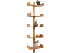 Estante de pared de bambú natural 50 x 180 cm