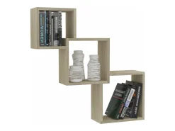 Estante de pared de cubo contrachapada color roble 68x15x68cm ES880037