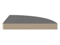 Estante de pared de esquina gris brillante MDF 35x35x3,8 cm ES74796