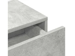 Estante de pared de madera de ingeniería de color gris hormigón con cajones