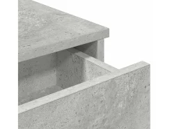 Estante de pared de madera de ingeniería de color gris hormigón con cajones