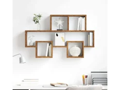 Estante de pared de madera antigua 82 x 15 x 51 cm Madera de ingeniería