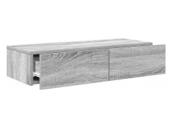 Estante de pared de madera de ingeniería gris Sonoma con cajones