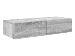 Estante de pared de madera de ingeniería gris Sonoma con cajones