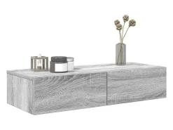 Estante de pared de madera de ingeniería gris Sonoma con cajones