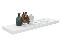 Estante de pared de pared blanco brillante MDF 80x23,5x3,8 cm ES91418