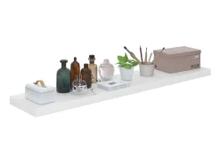 Estante de pared de pared blanco brillante MDF 120x23,5x3,8 cm ES85721
