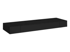 Estante de pared de pared con cajón negro 80x25x8 cm ES54711