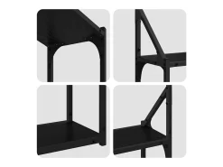 Estante de pared de roble negro 60 x 21 x 51 cm Madera de ingeniería