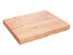 Estante de pared marrón claro en madera maciza de roble tratado