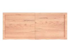 Estante de pared marrón claro en madera maciza de roble tratado
