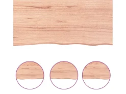 Estante de pared marrón claro 80x10x4 cm madera maciza de roble tratado