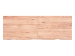 Estante de pared marrón claro en madera maciza de roble tratado