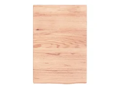Estante de pared marrón claro en madera maciza de roble tratado