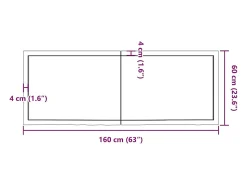 Estante de pared marrón claro en madera maciza de roble tratado