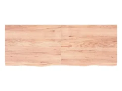 Estante de pared marrón claro en madera maciza de roble tratado