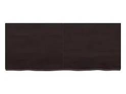 Estante de pared marrón oscuro fabricado en madera maciza de roble tratada