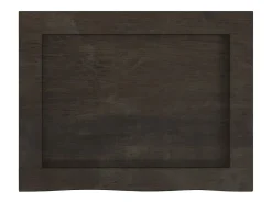 Estante de pared marrón oscuro fabricado en madera maciza de roble tratada