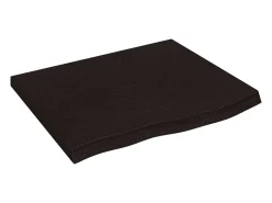 Estante de pared marrón oscuro fabricado en madera maciza de roble tratada