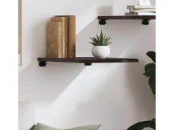Estante de pared marrón oscuro 40x60x2 cm madera maciza de roble tratado