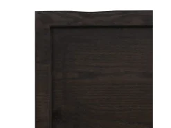Estante de pared marrón oscuro fabricado en madera maciza de roble tratada