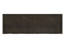 Estante de pared marrón oscuro fabricado en madera maciza de roble tratada