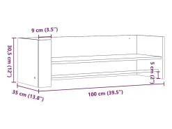 Estante de pared negro 100x35x30,5 cm madera de ingeniería