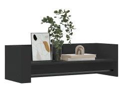 Estante de pared negro 100x35x30,5 cm madera de ingeniería