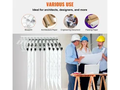Estante de Pared para Planos SucceBuy, 12 Soportes Giratorios, con Capacidad para 1200 Hojas