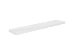 Estante de pared pared 2 uds MDF blanco brillo 120x23,5x3,8 cm ES52953