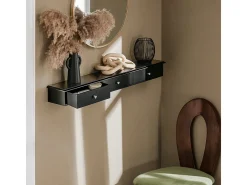 Estante de Pared Perchero Armario Suspendido Estantería para Trasteros con 3 Cajones 93 x 15 x 10 cm Negro FRG43-L-SCH SoBuy ES