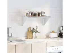 Estante de pared 75x45x31 cm acero inoxidable plateado