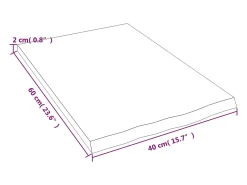 Estante de pared 40x60x2 cm madera maciza de roble sin tratar