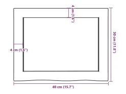 Estante de pared 40x30x(2-6) cm madera maciza de roble sin tratar