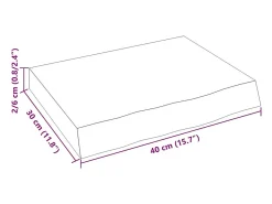 Estante de pared 40x30x(2-6) cm madera maciza de roble sin tratar