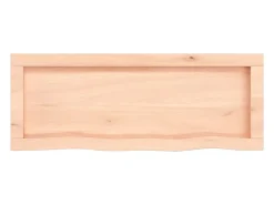 Estante de pared 80x30x(2-4) cm madera maciza de roble sin tratar