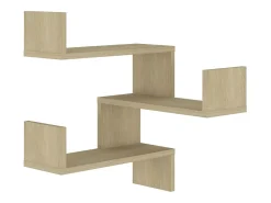 Estante esquina pared 2uds contrachapado color roble 40x40x50cm
