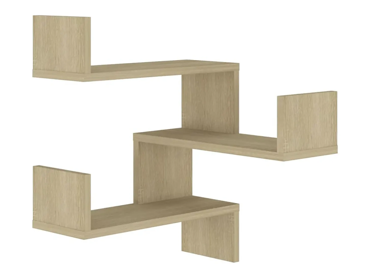 Estante esquina pared 2uds contrachapado color roble 40x40x50cm