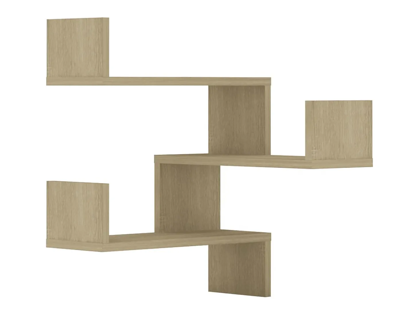 Estante esquina pared 2uds contrachapado color roble 40x40x50cm