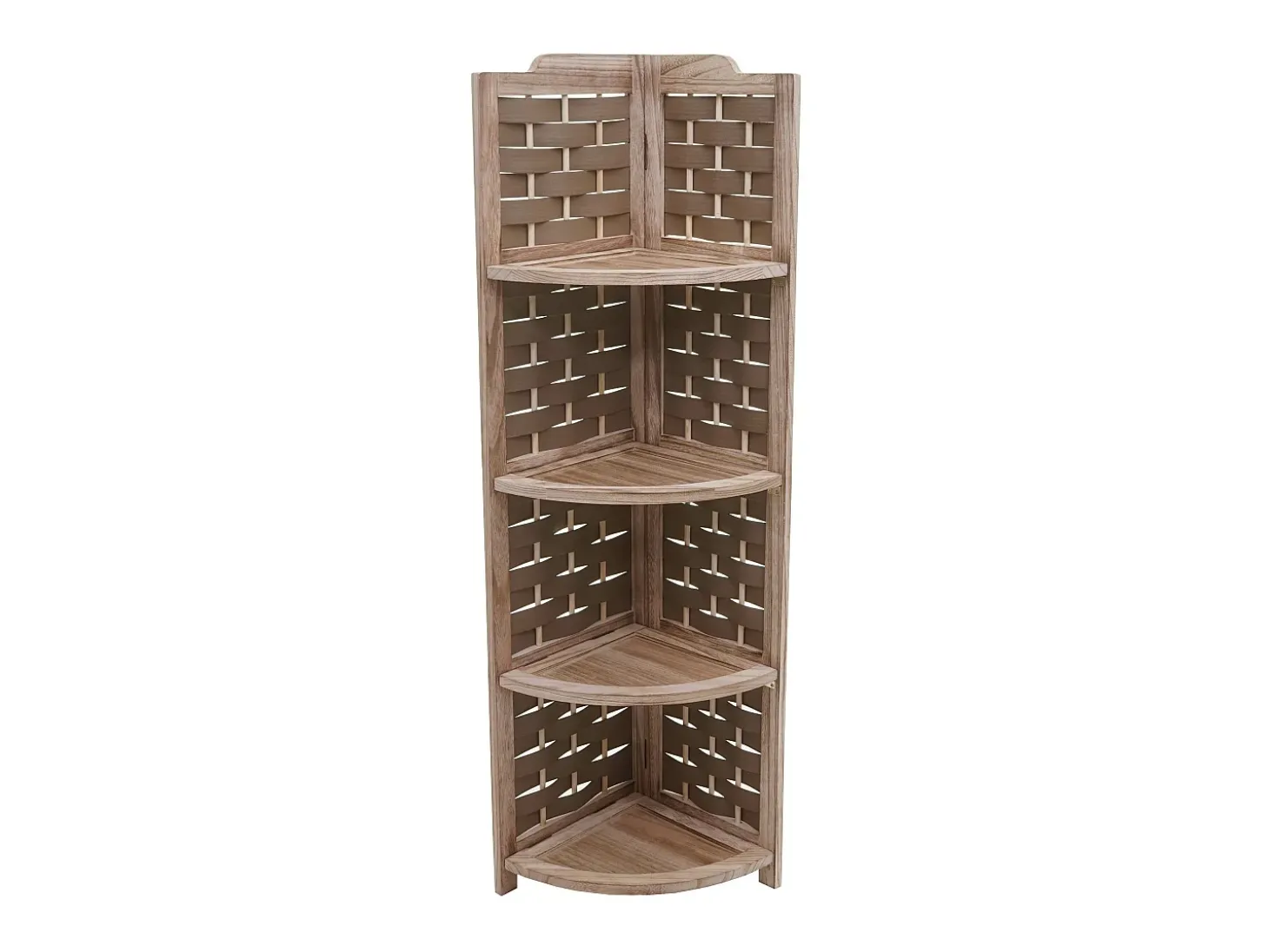 Estante esquinero MCW-K85, marrón, mimbre marrón
