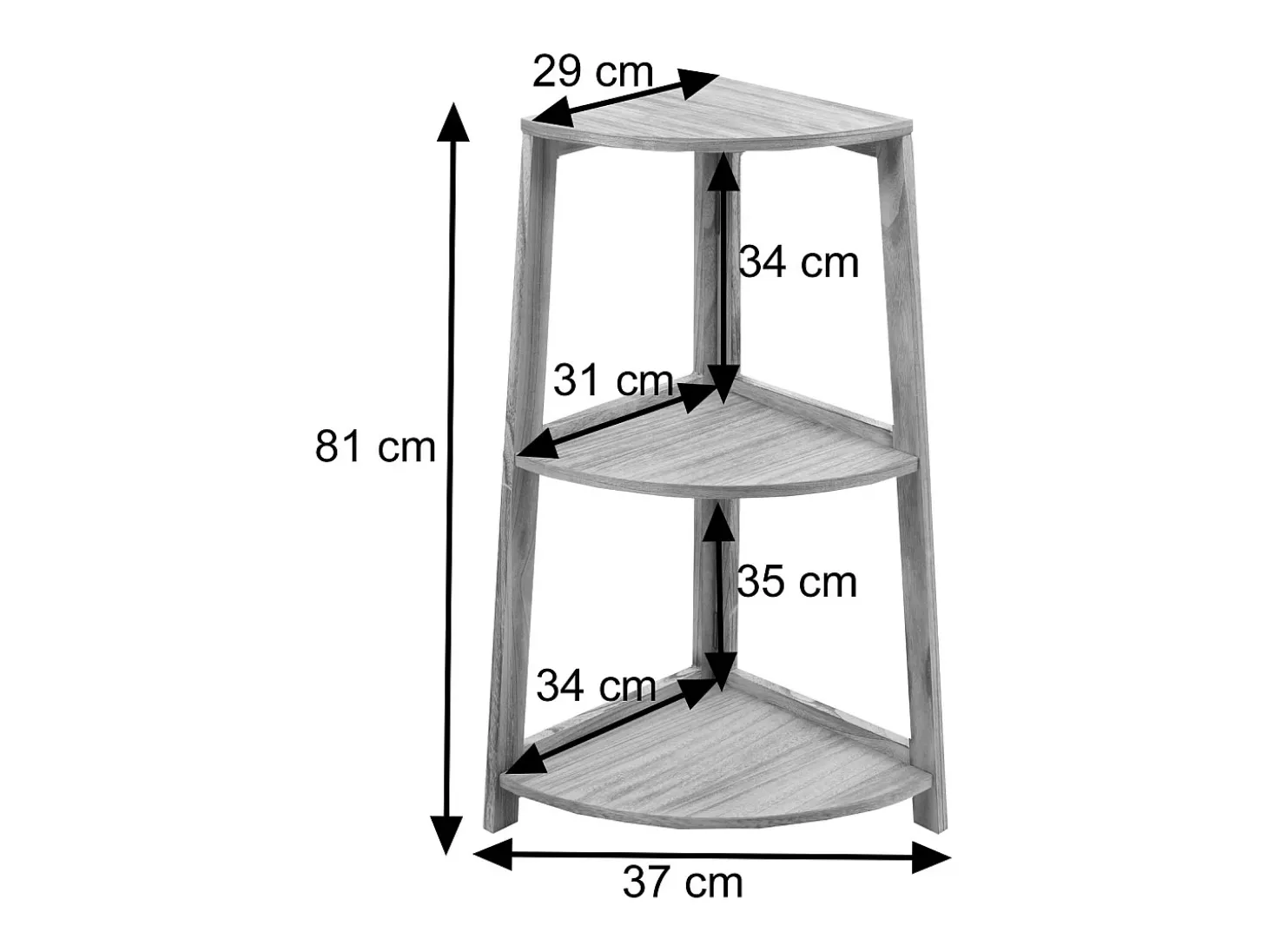Estante esquinero MCW-K44, marrón natural
