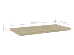Estante estantería 4 uds contrachapada roble Sonoma 40x20x1,5cm