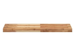 Estante flotante 2 uds madera acacia acabado aceite 80x30x4 cm