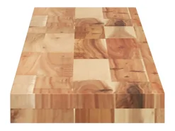 Estante flotante 4 uds madera acacia acabado aceite 140x20x4 cm