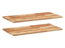 Estante flotante 2 uds madera acacia acabado aceite 60x40x2 cm
