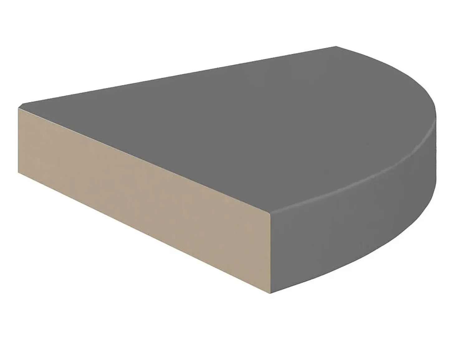 Estante flotante de esquina gris brillante 25x25x3,8 cm MDF