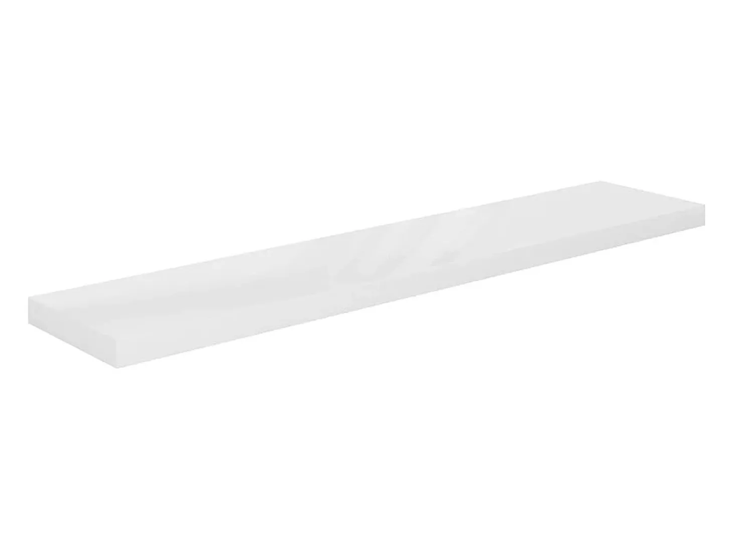 Estante flotante de pared MDF blanco brillo 120x23,5x3,8 cm