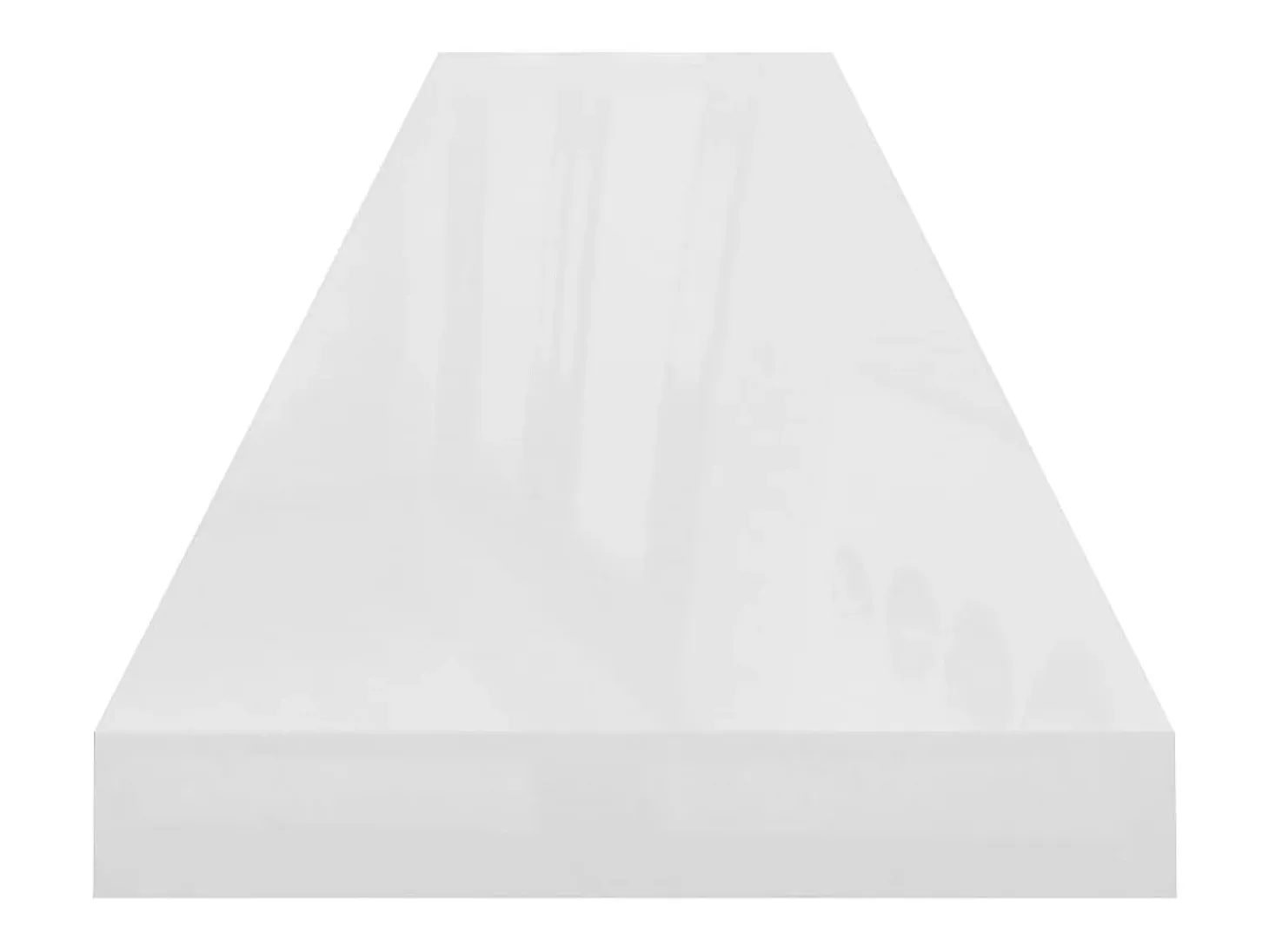 Estante flotante de pared MDF blanco brillo 120x23,5x3,8 cm