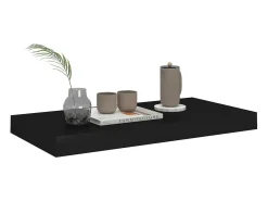 Estante flotante de pared negro 50x23x3,8 cm MDF