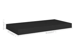Estante flotante de pared negro 50x23x3,8 cm MDF